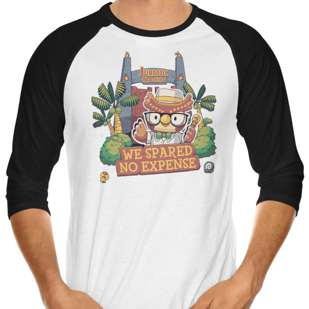 Geeky Jurassic Crossing 3/4 Sleeve Raglan Style Men's and Women's T-Shirt