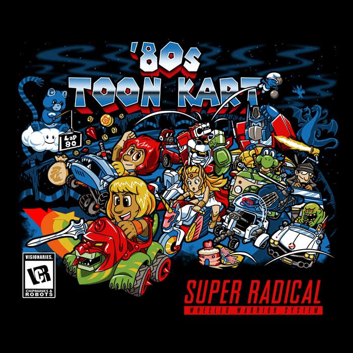 80s Cartoon Kart Themed Men's and Women's Unisex Tank Tops
