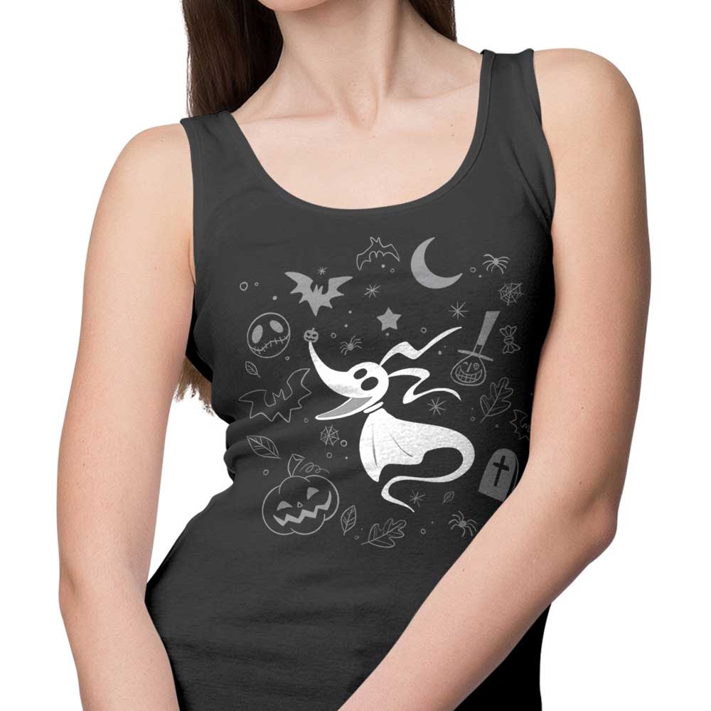 Spooky Dog Doodle Print Unisex and Women's Tank Top