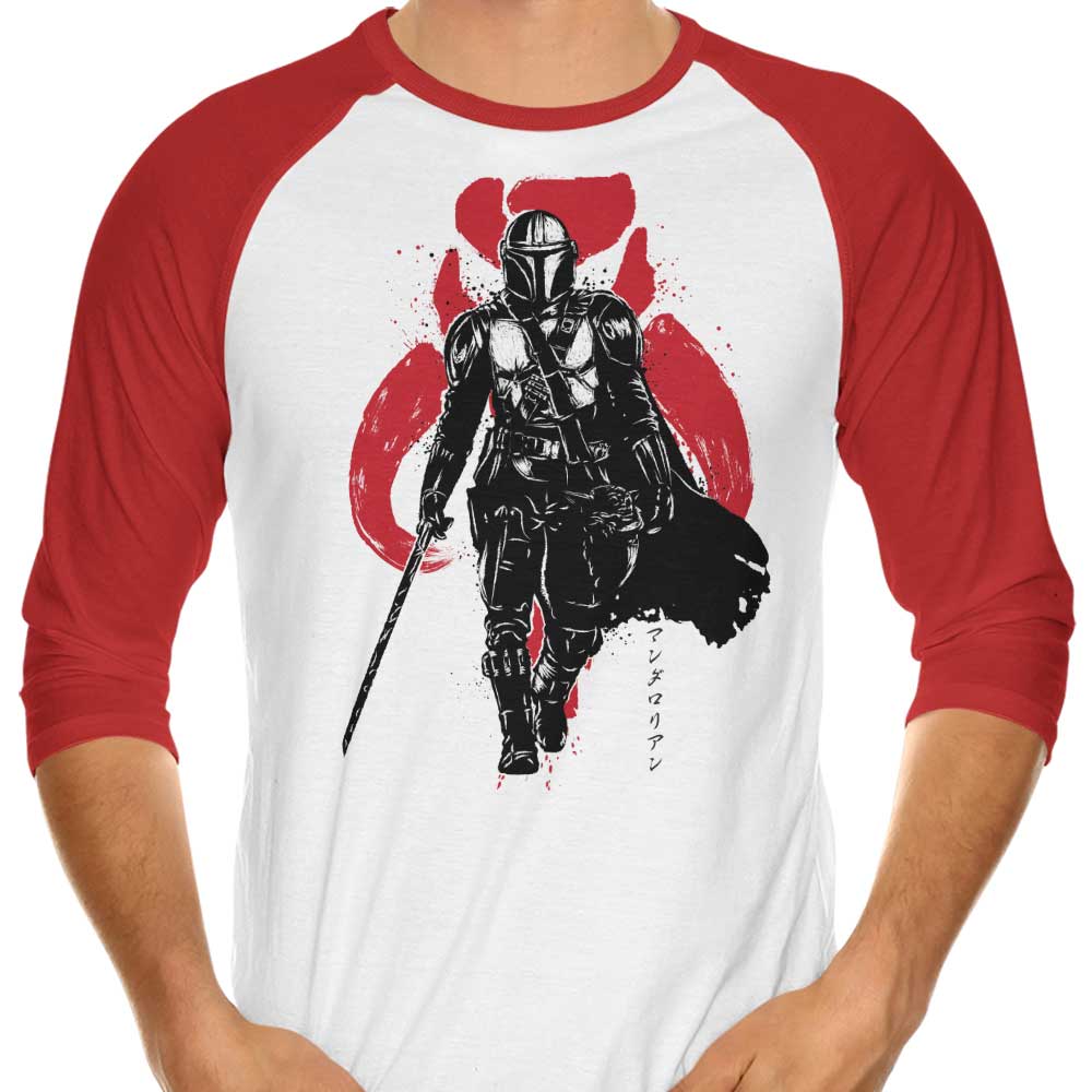 3/4 Sleeve Raglan Dark Wielder Sumi-e T-Shirt by Dr. Monekers