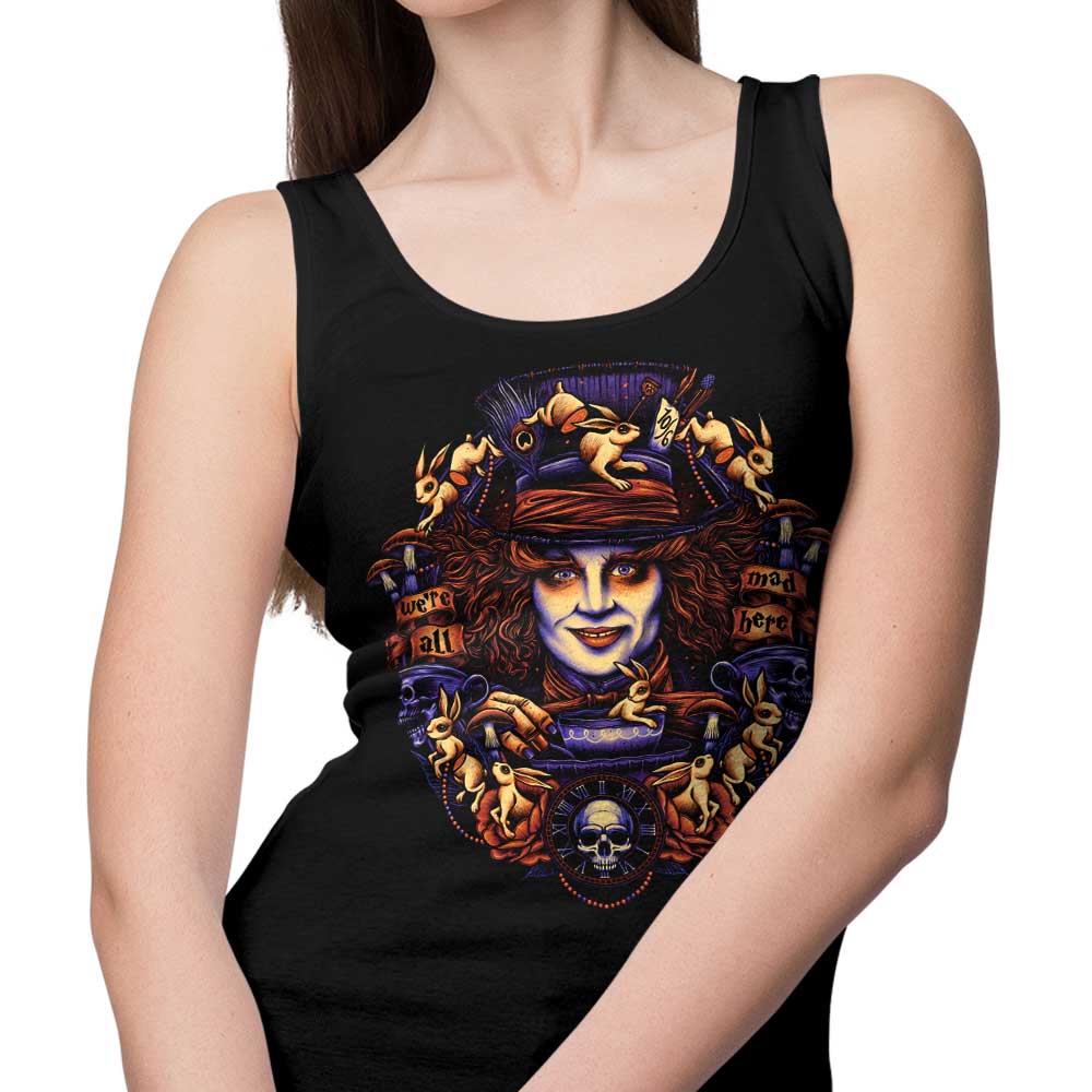 Glitchygorilla's Mad for Hats Men's and Women's Unisex Fashionable Tank Tops