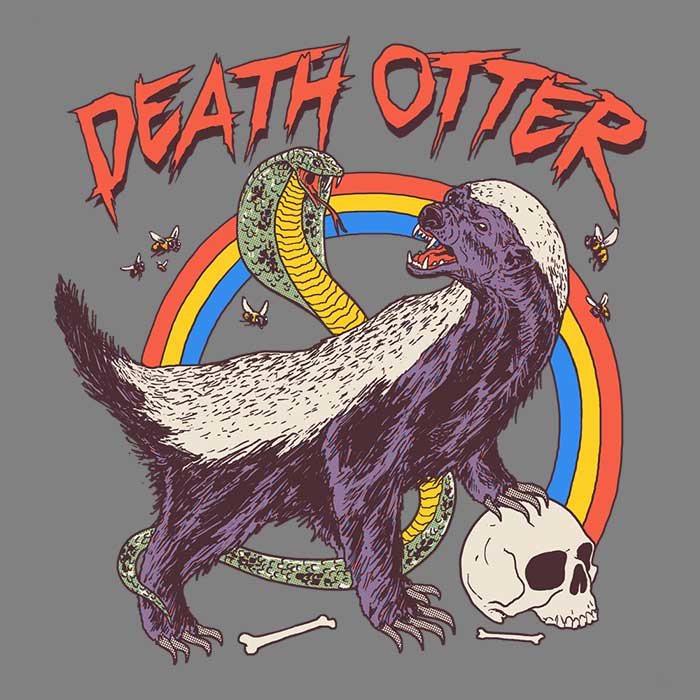 Death Otter Design Men's Ringer Style T-Shirt