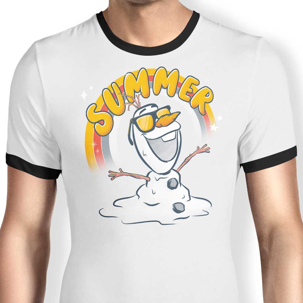 Teesgeex Men's Melting Summer-themed Ringer T-Shirt for a Cool Summer Look
