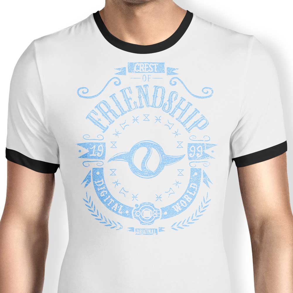 Typhoonic Art Digital Friendship Men's Ringer T-Shirt in S - 4XL Sizes