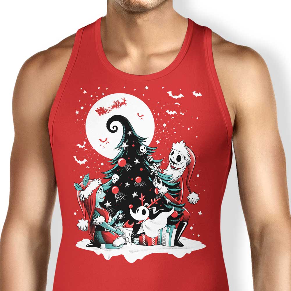 Alemaglia's Christmas Nightmare-themed Women's Tank Top for a Spooky Holiday Look