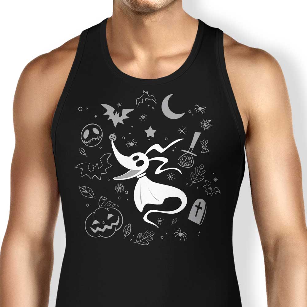 Spooky Dog Doodle Print Unisex and Women's Tank Top