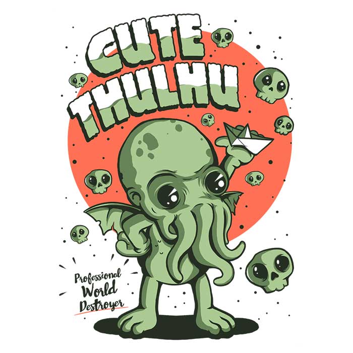 Adorable Cute-thulhu Men's Ringer Style T-Shirt