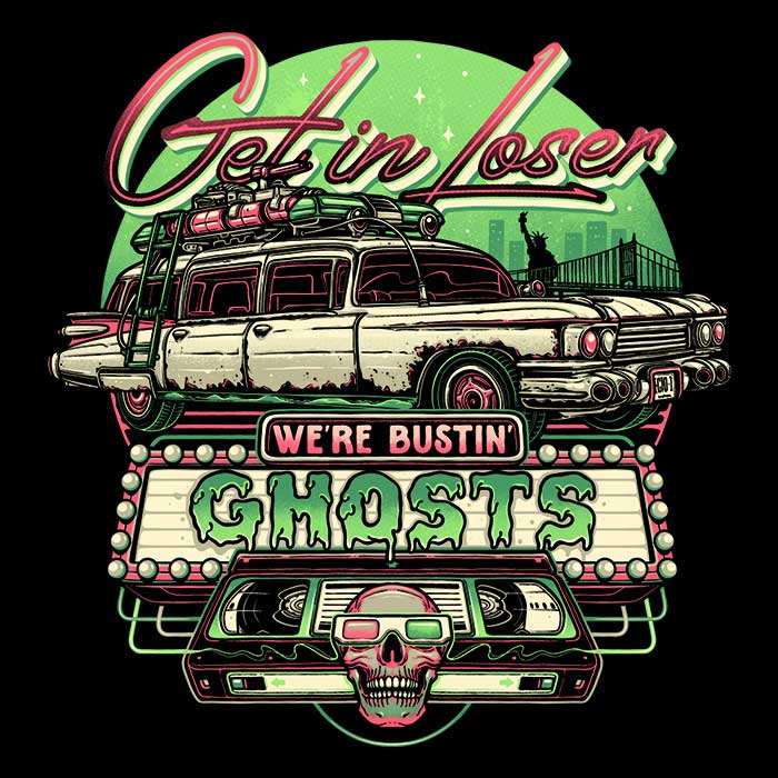 Momma Gorilla's 'We're Bustin' Ghosts' 3/4 Sleeve Raglan Casual T-Shirt