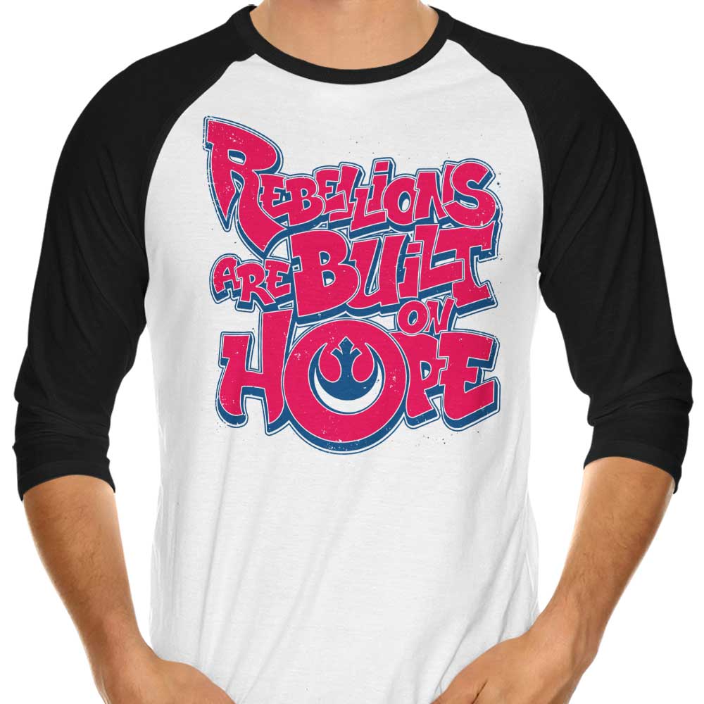 Inspiring 'Built on Hope' 3/4 Sleeve Raglan T-Shirt for Fashion Lovers