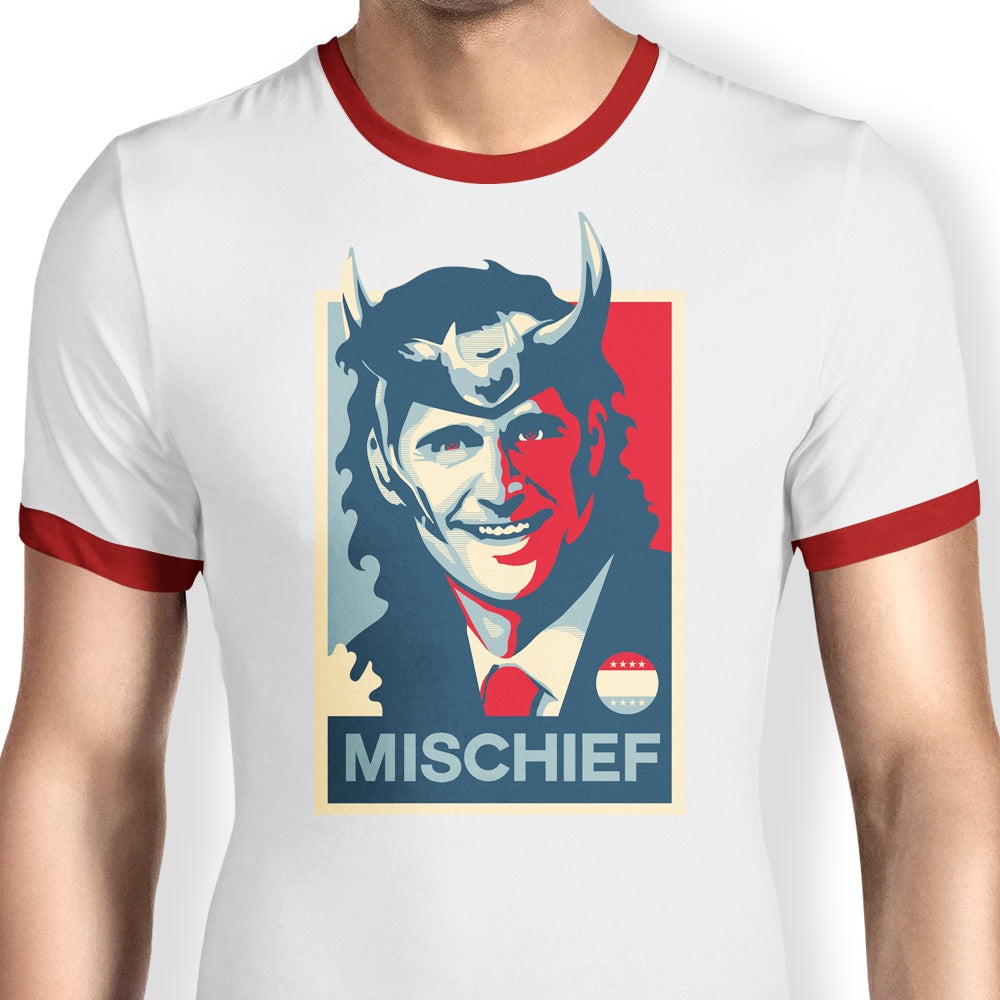 Demonigote Men's Mischief Style Ringer T - Shirt in S to 4XL Sizes