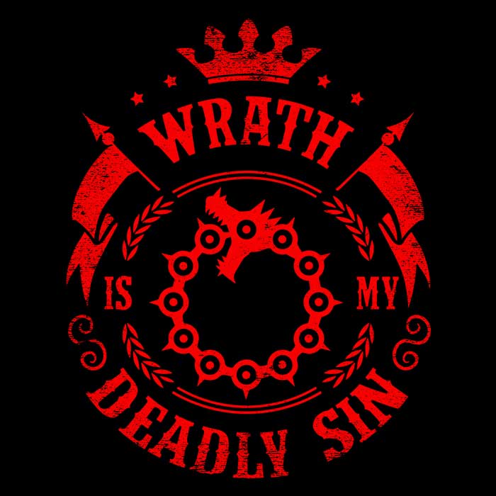 Typhoonic Art's 'Wrath is My Sin' Men's Ringer Style Cotton T-Shirt