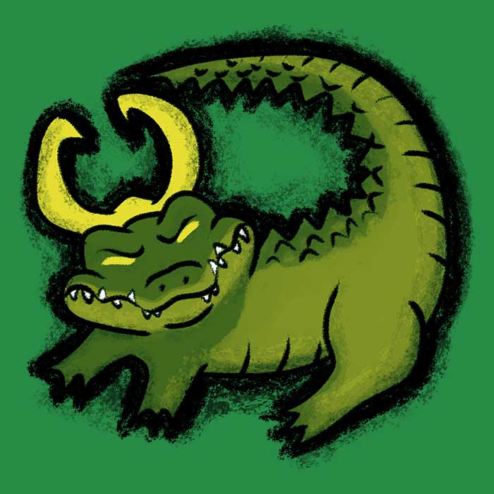 The Majestic Alligator King 3/4 Sleeve Raglan Style T-Shirt for Fashion Enthusiasts