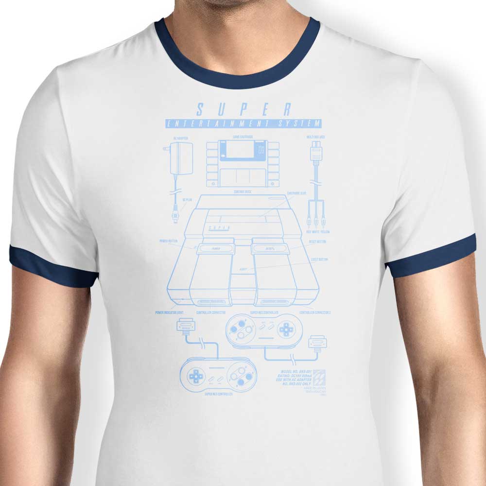 Super Entertainment System - Adam Works Ringer Style T-Shirt for Entertainment Enthusiasts