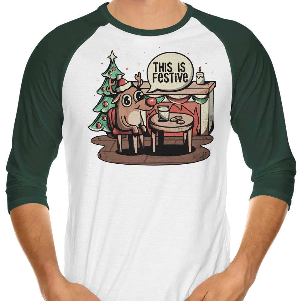 Elegant 3/4 Sleeve Raglan T-Shirt for Festive Occasions