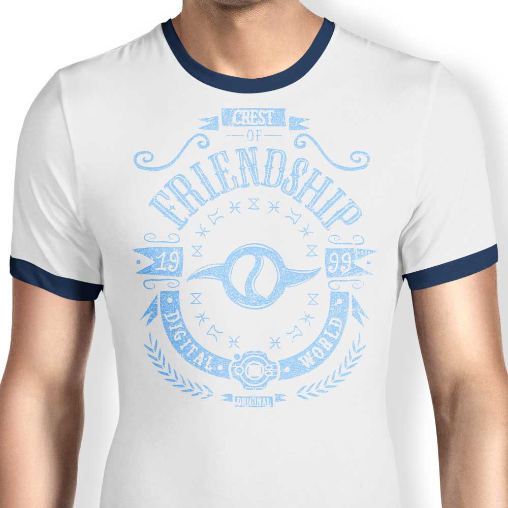 Typhoonic Art Digital Friendship Men's Ringer T-Shirt in S - 4XL Sizes