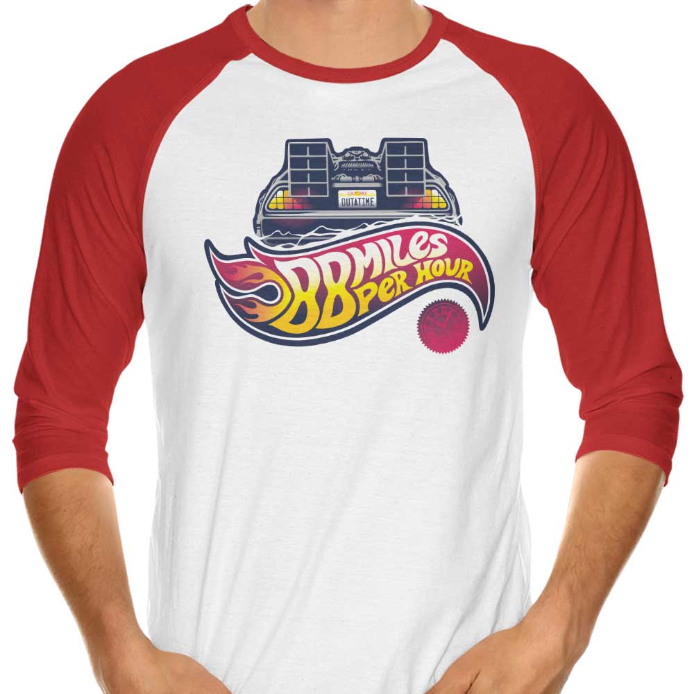 Hot Wheels to the Future 3/4 Sleeve Raglan Style T-Shirt for Fashion Enthusiasts