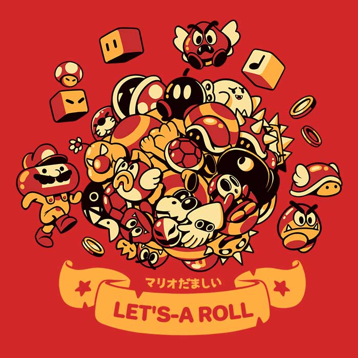 Ilustrata's Katamario-themed Men's Ringer Cotton T-Shirt