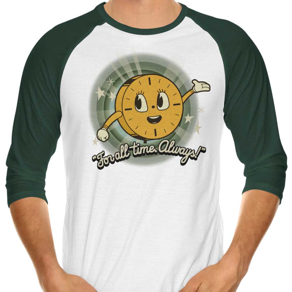 Harebrained's 'That's All The Time We Have' 3/4 Sleeve Raglan T-Shirt