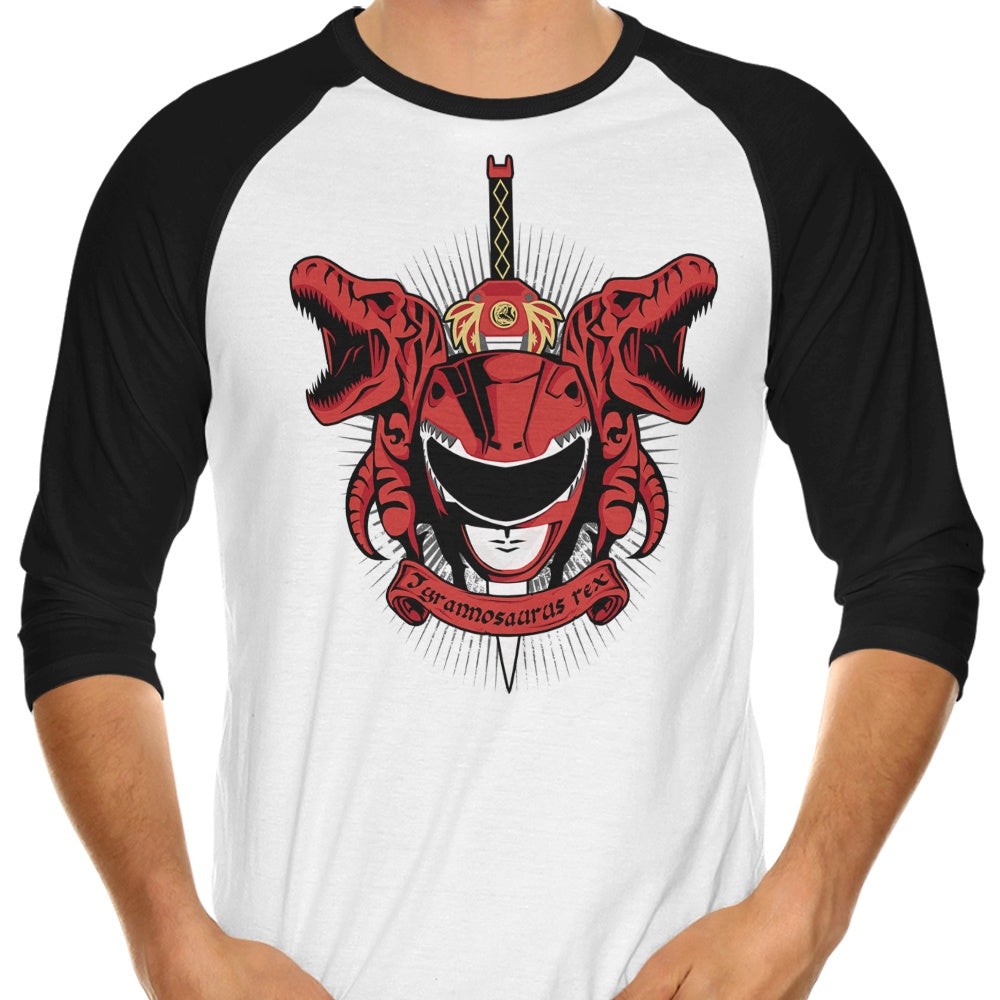 Prime Premne Design Russeus Tyrannosaurus Rex Stylish 3/4 Sleeve Raglan Men's T-Shirt