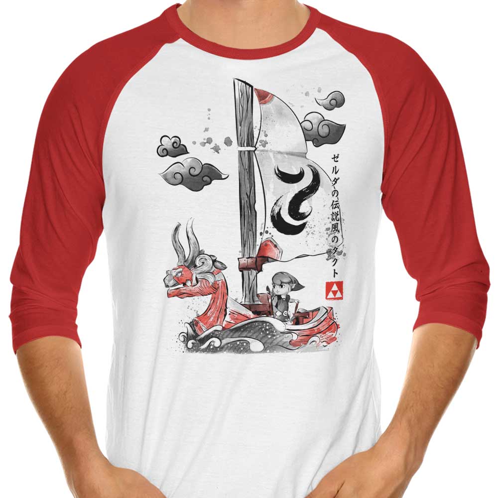 3/4 Sleeve Raglan T-Shirt - Sailing Along with the Breeze