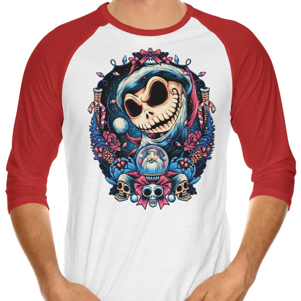 Festive Christmas King 3/4 Sleeve Raglan Style T-Shirt
