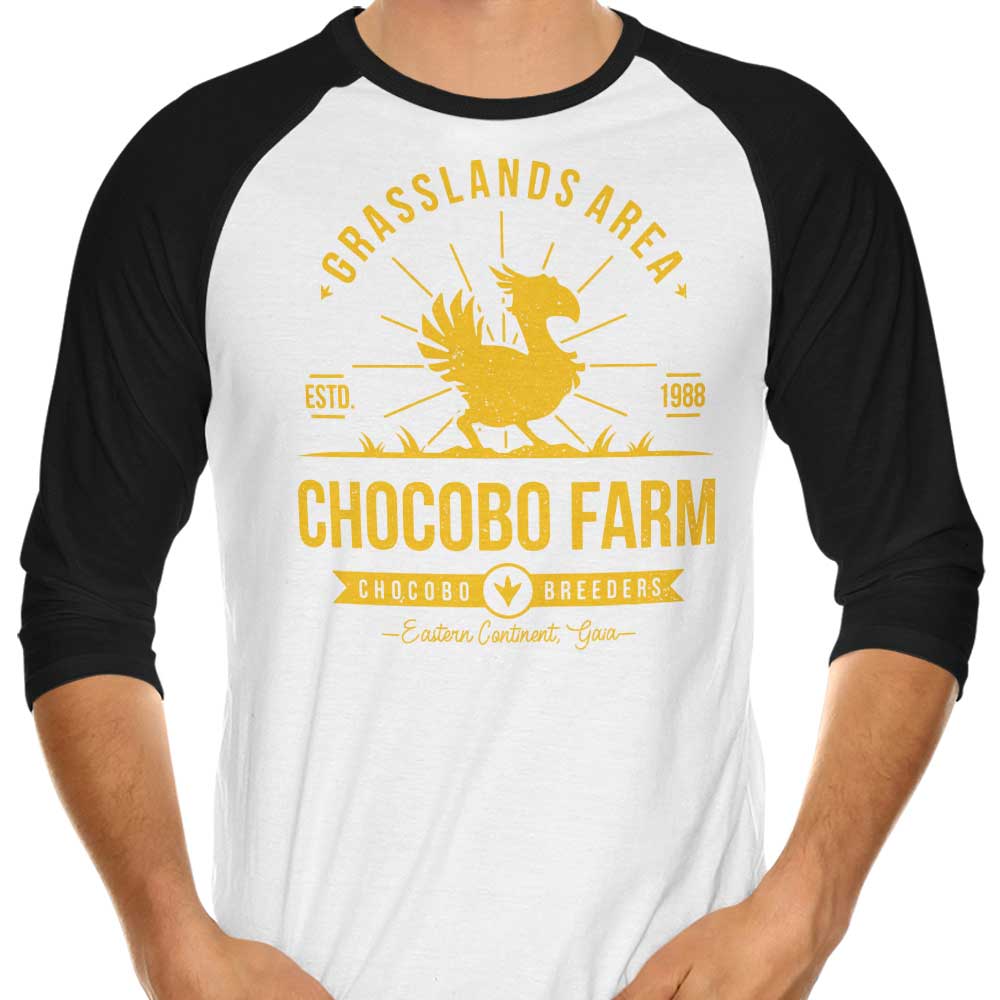 Alundrart Design's Chocobo Farm 3/4 Sleeve Raglan Stylish T-Shirt