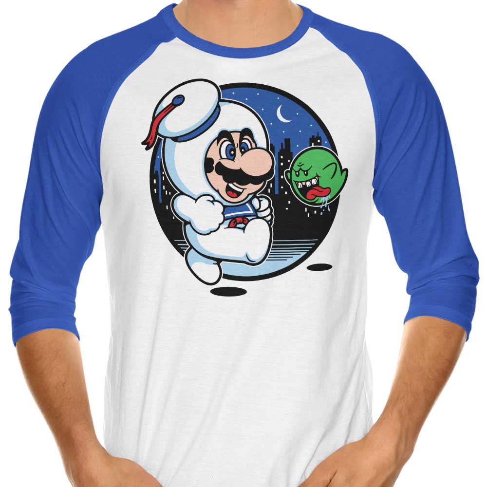 Super Marshmallow Bros. Retro 3/4 Sleeve Raglan Style Men's and Women's T-Shirt
