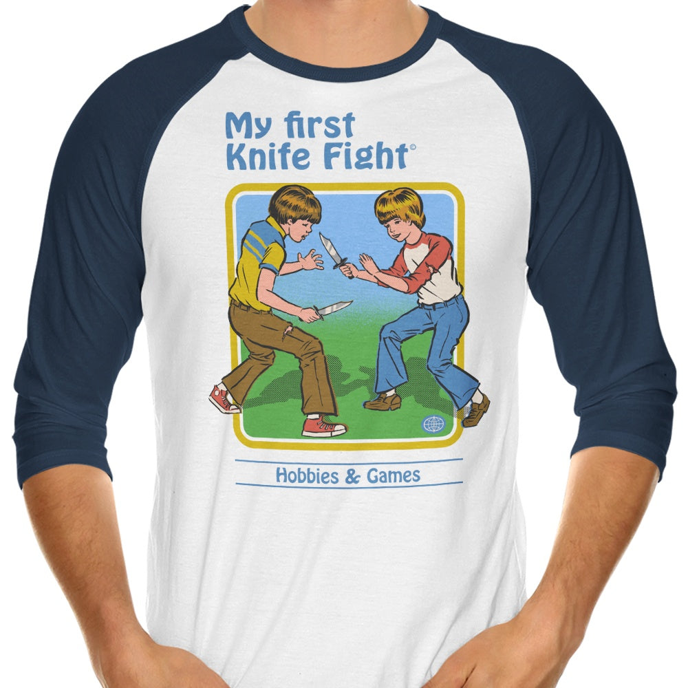 My First Knife Fight 3/4 Sleeve Raglan Style T-Shirt for Casual Wear