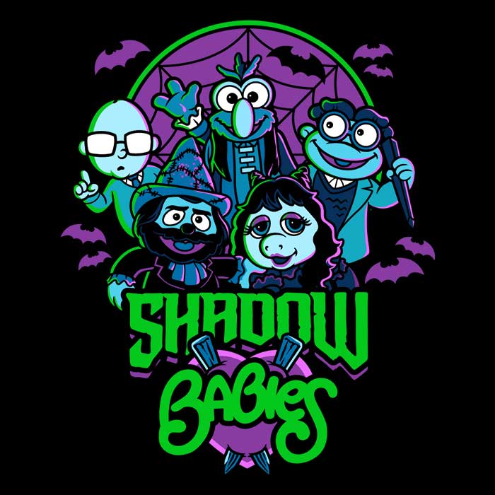 Harebrained's Shadow Babies 3/4 Sleeve Raglan Stylish T-Shirt