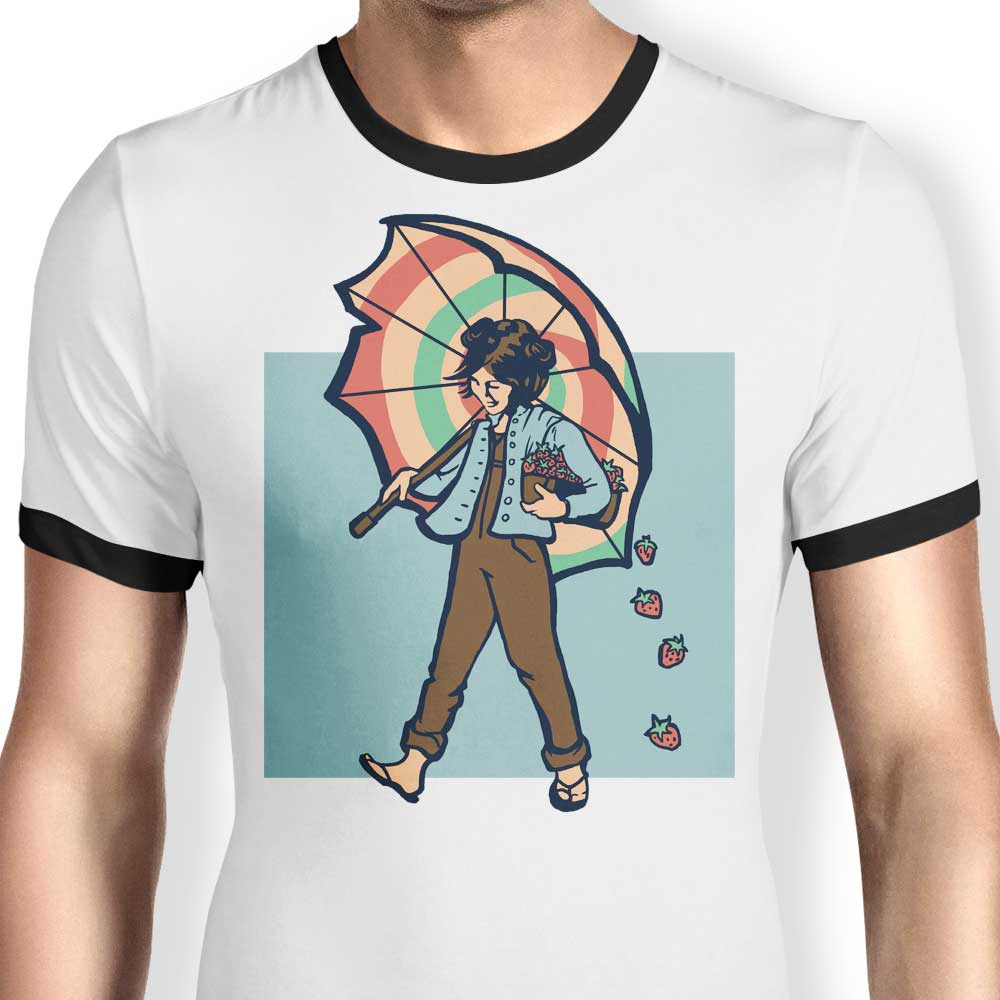 Strawberry-Inspired Men's Ringer T-Shirt in S - 4XL Sizes
