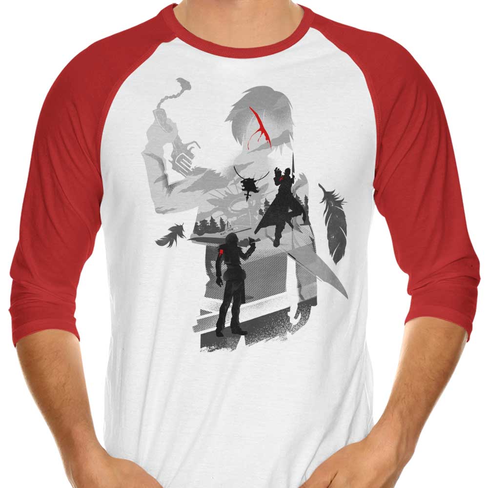 Hypertwenty's Gunblade Rivals 3/4 Sleeve Raglan Style T-Shirt for Fashion Enthusiasts