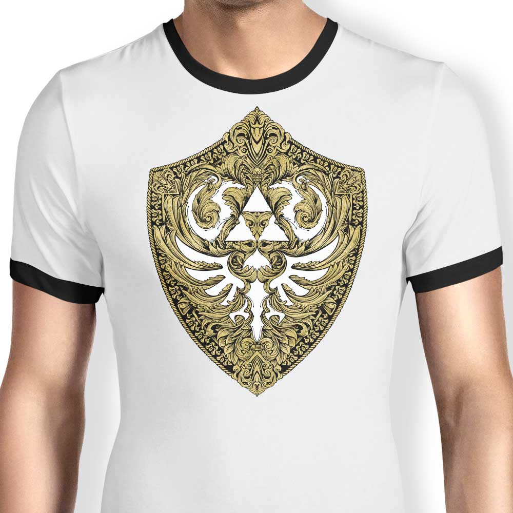 Hylian Victoriana Gold Men's Ringer Style Cotton T-Shirt