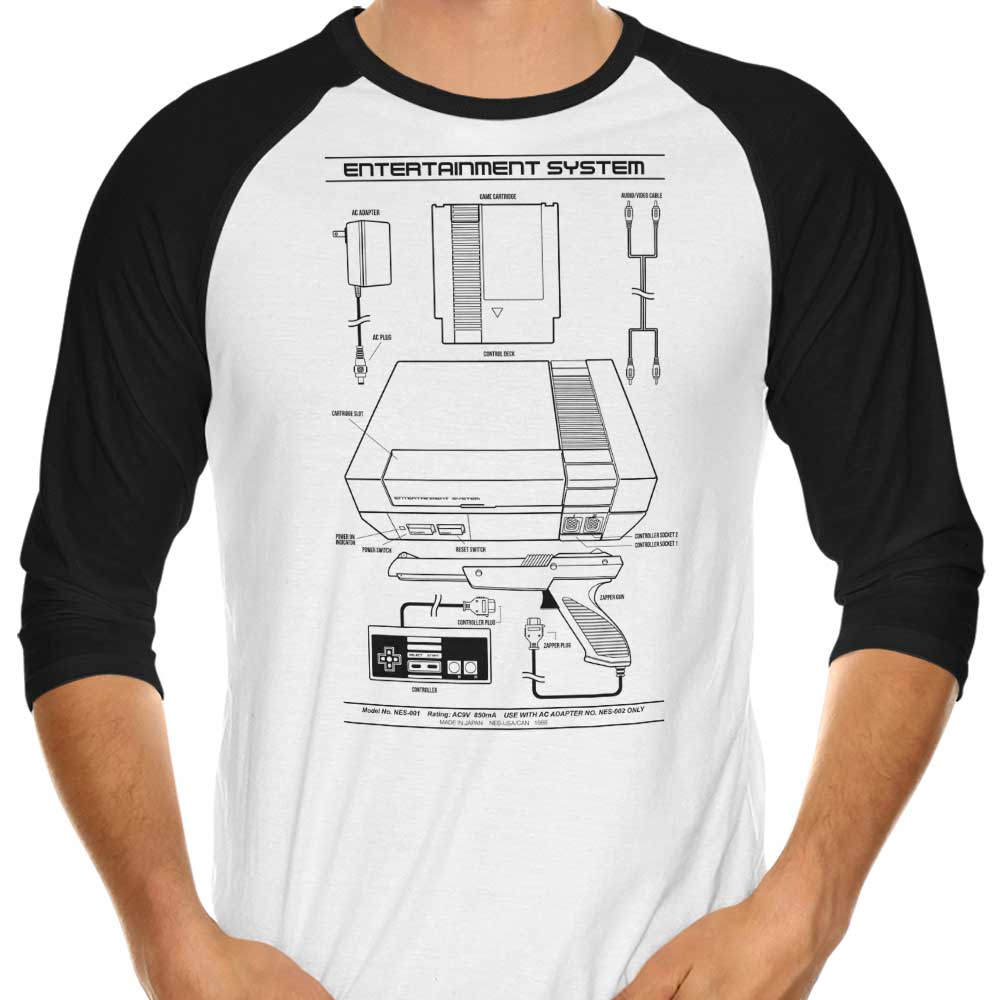 3/4 Sleeve Raglan Alternative Entertainment System T-Shirt