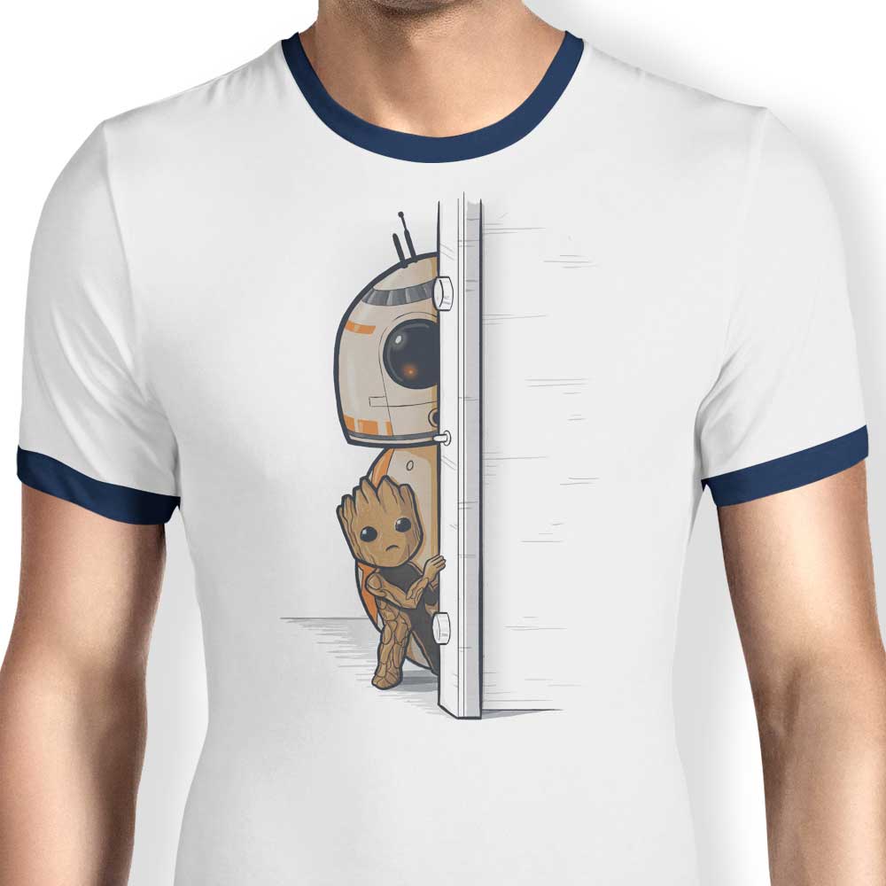 Sci - Fi Inspired 'In a Galaxy Far, Far Away' Men's Ringer Style Cotton T - Shirt