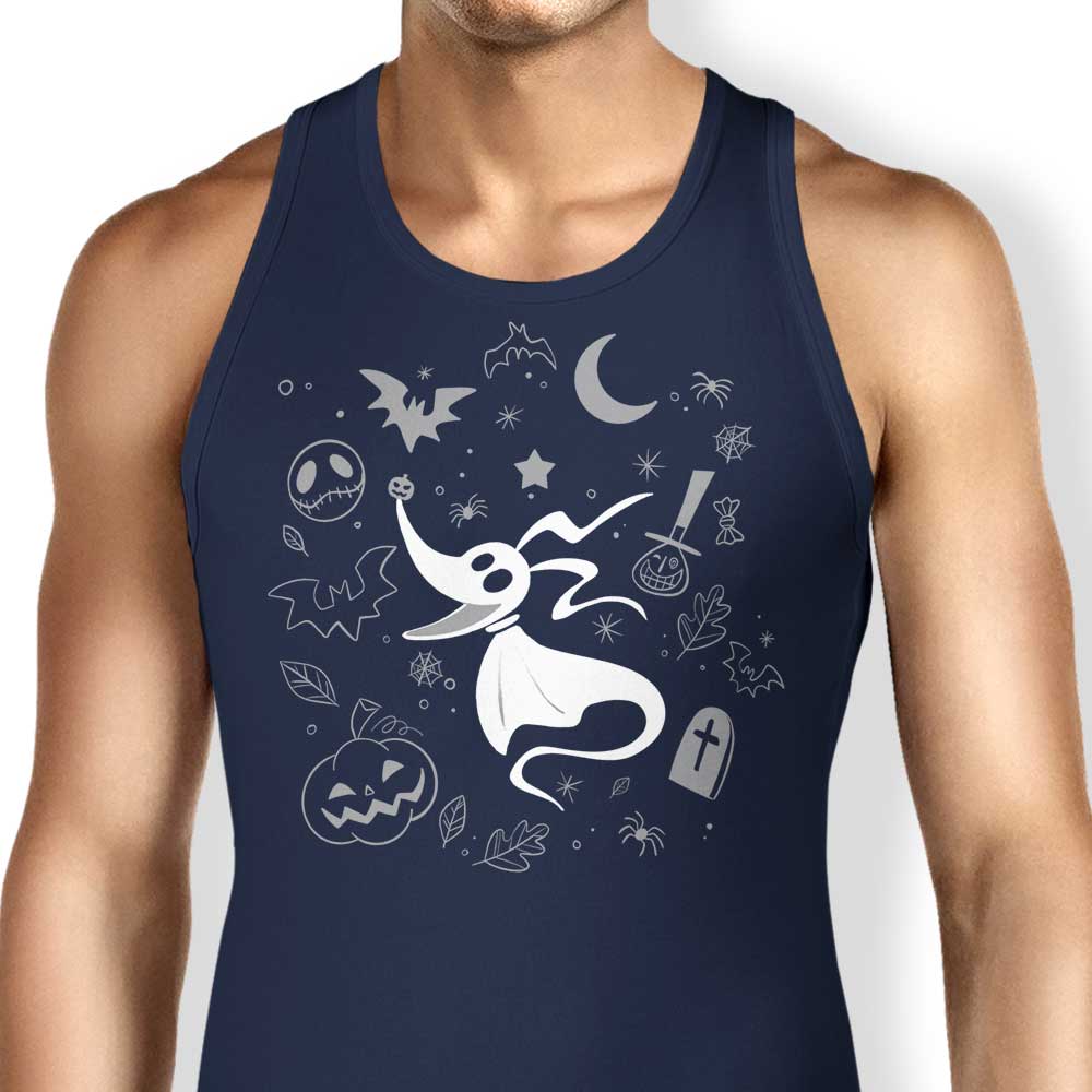 Spooky Dog Doodle Print Unisex and Women's Tank Top