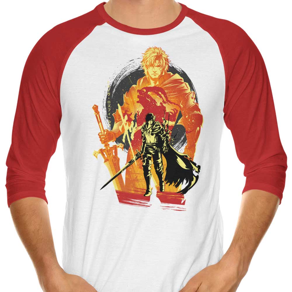 Rosaria's First Shield - Three - Quarter Sleeve Raglan Style T - Shirt by Hypertwenty