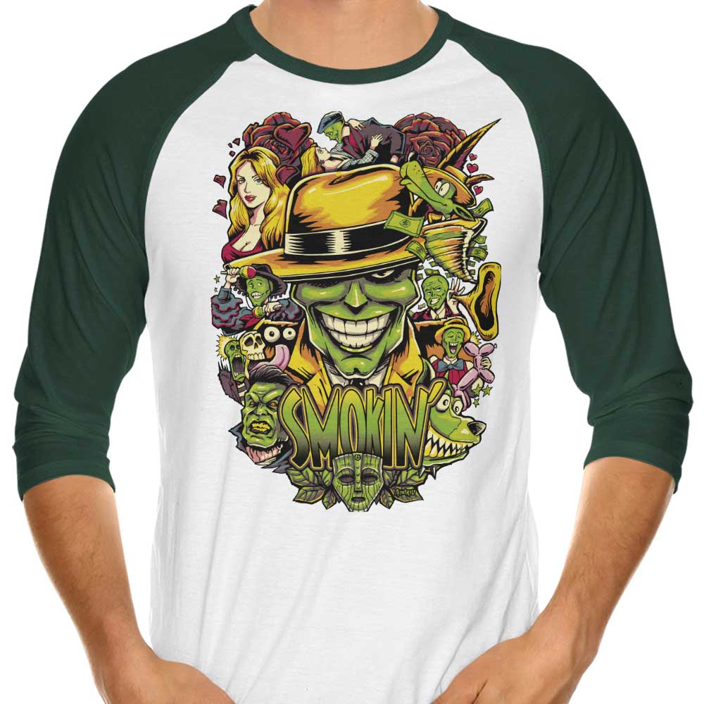 Smokin' Three - Quarter Sleeve Raglan Style T - Shirt for Fashion Lovers