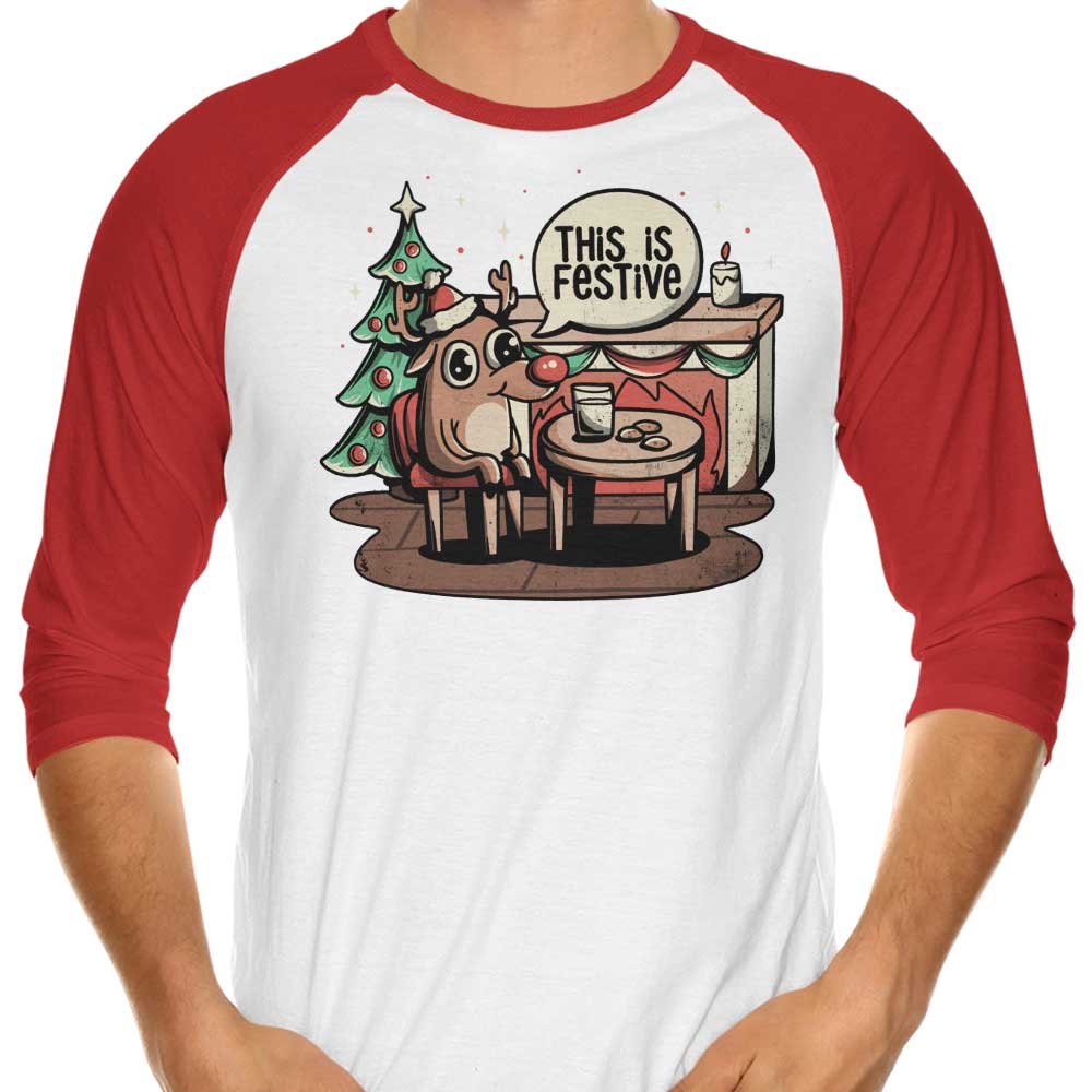 Elegant 3/4 Sleeve Raglan T-Shirt for Festive Occasions