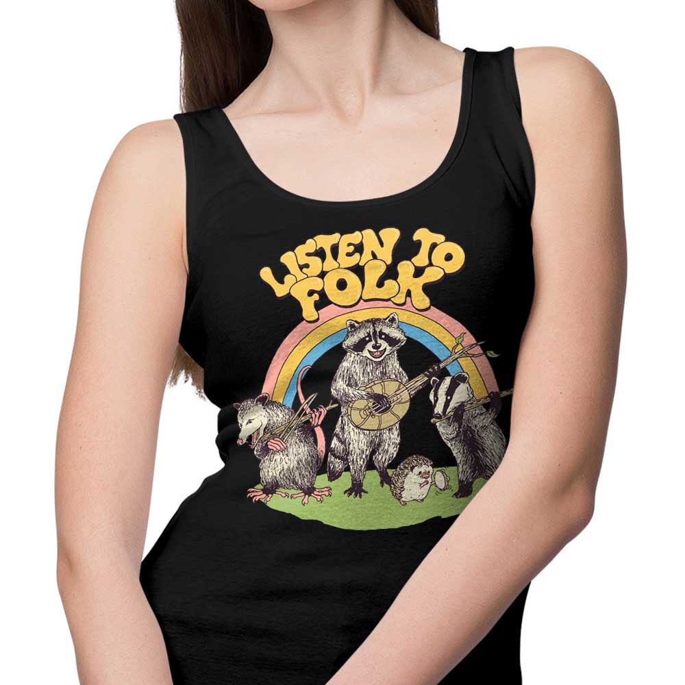 Comfortable Folk Listening Men's and Women's Unisex Tank Top