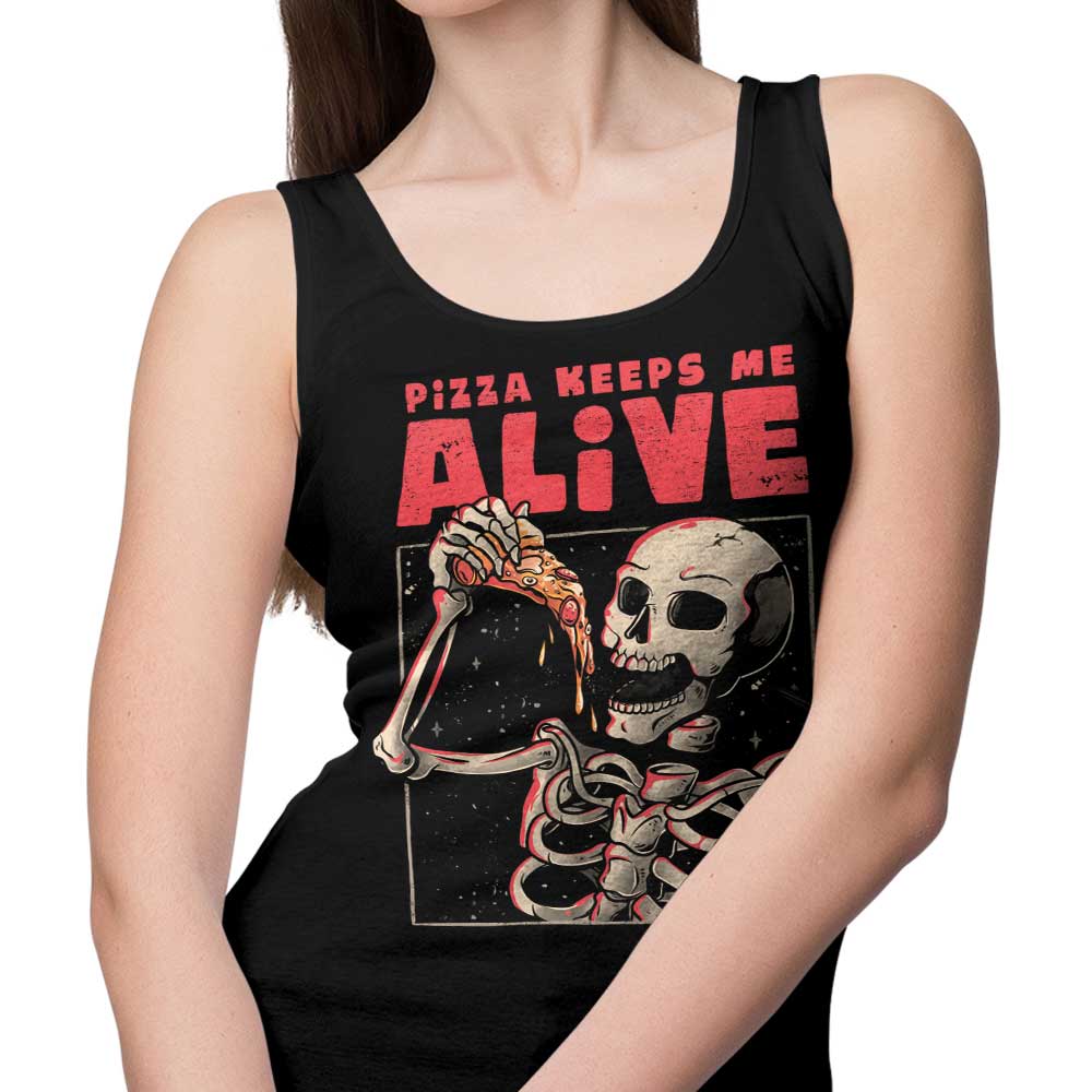 Edu.ely's 'Pizza Keeps Me Alive' Comfortable Unisex and Women's Tank Tops