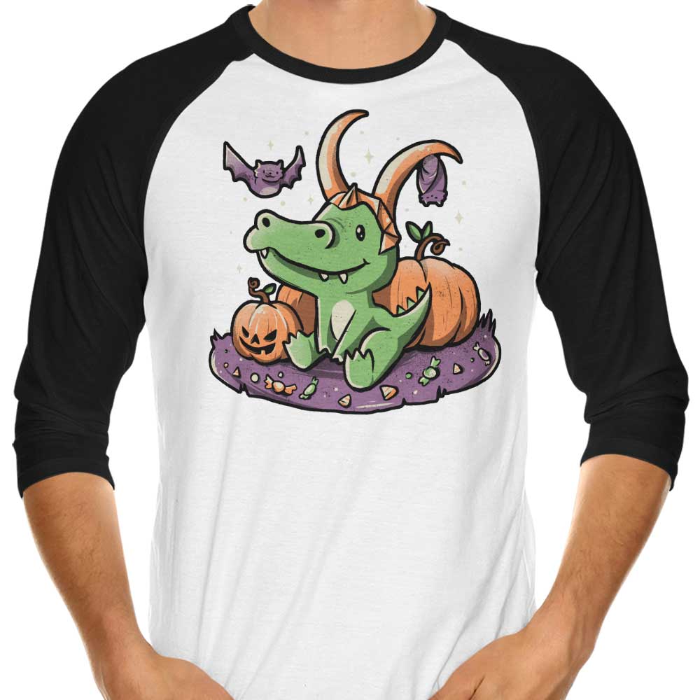 Eerie Alligator 3/4 Sleeve Raglan T-Shirt - A Spooky Style