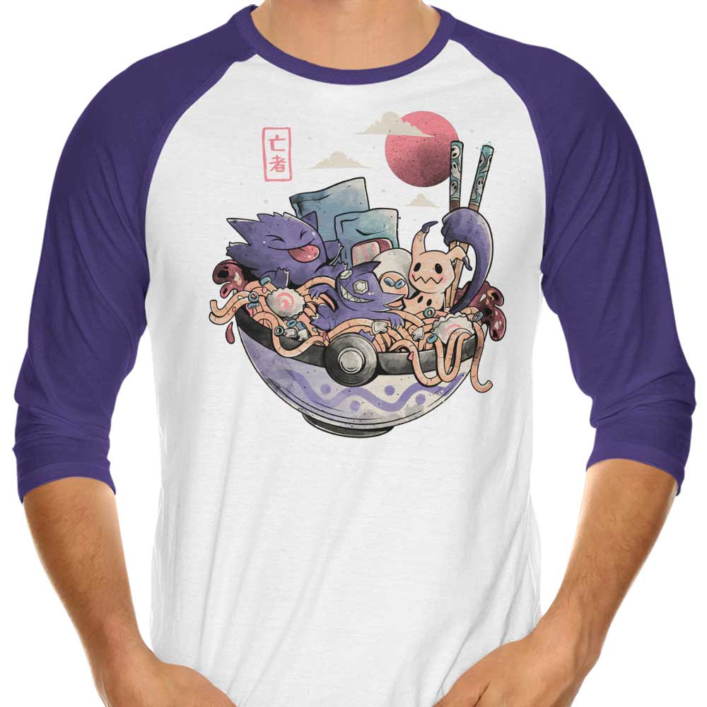 Arigatees Ghost Bowl 3/4 Sleeve Raglan Stylish T-Shirt