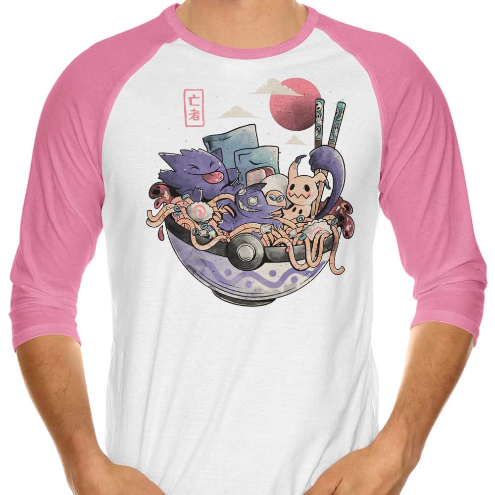 Arigatees Ghost Bowl 3/4 Sleeve Raglan Stylish T-Shirt