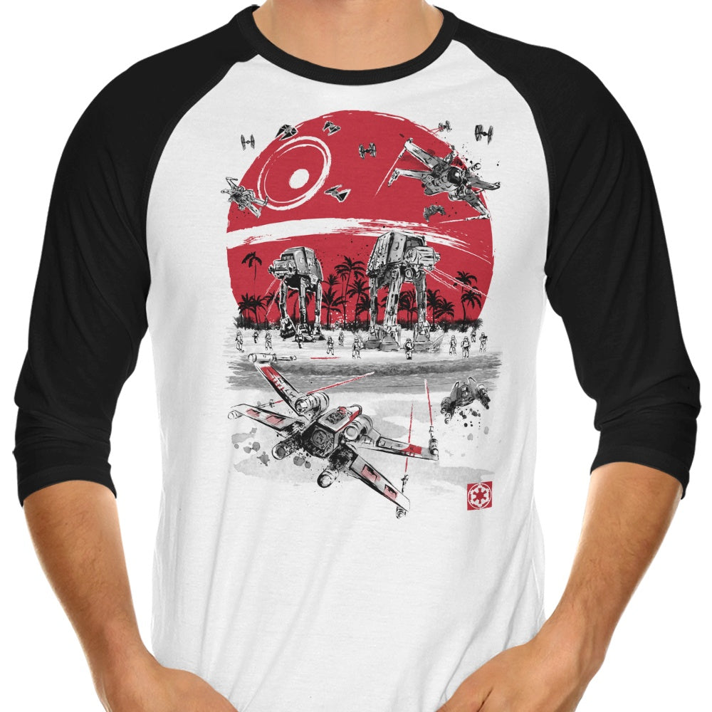 3/4 Sleeve Raglan T-Shirt - 'Battle on the Beach' from Dr. Monekers