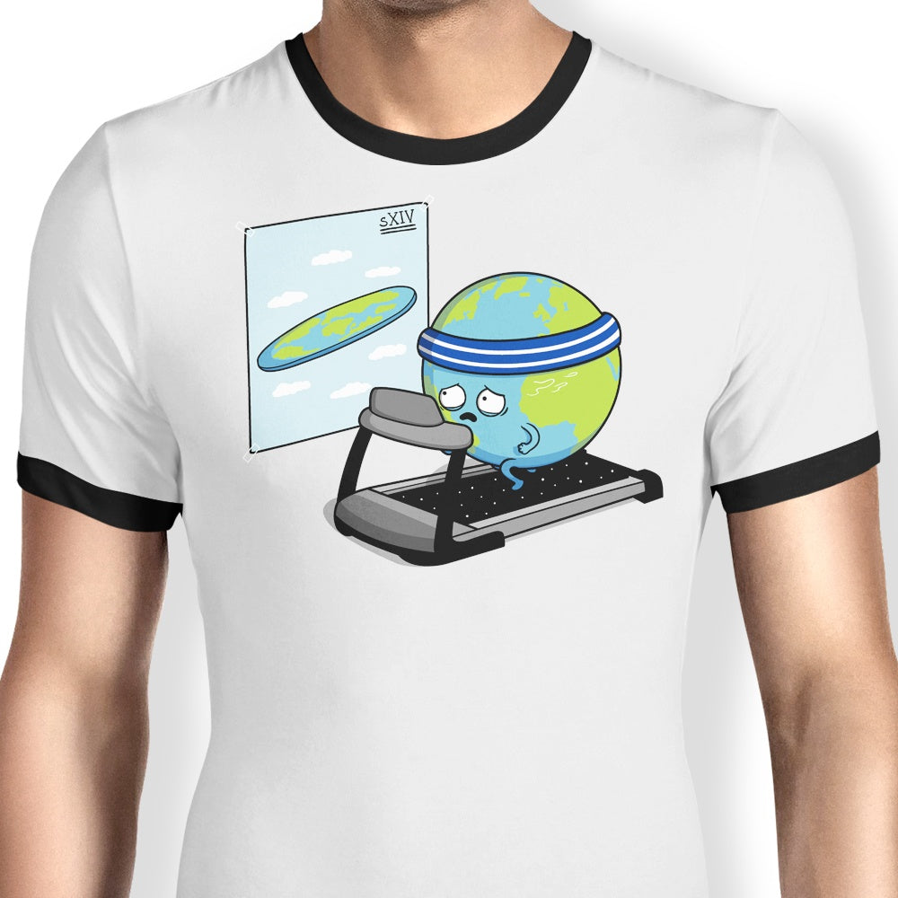 Raffiti's Round Earth Men's Ringer T-Shirt in S - 4XL Sizes