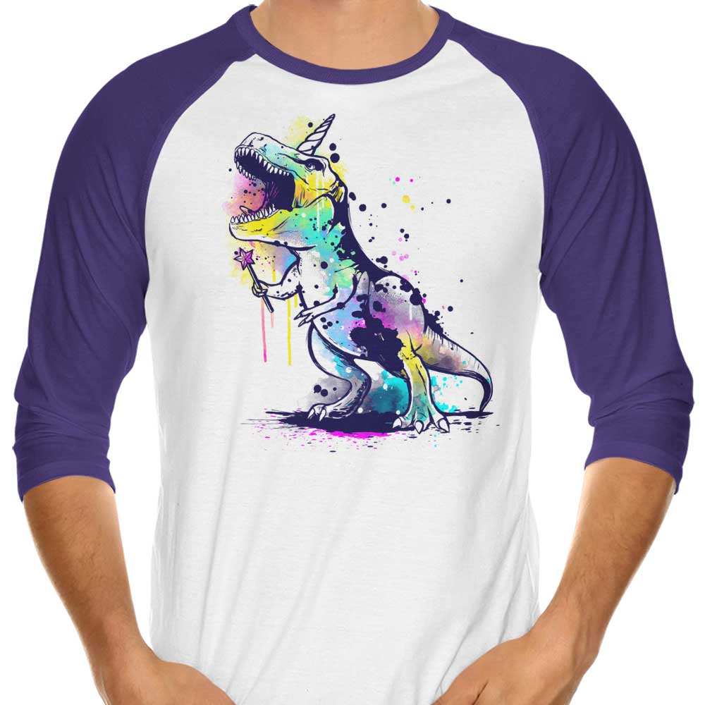 Unicornasaurus Rex 3/4 Sleeve Raglan Style T-Shirt for Trendy Wear