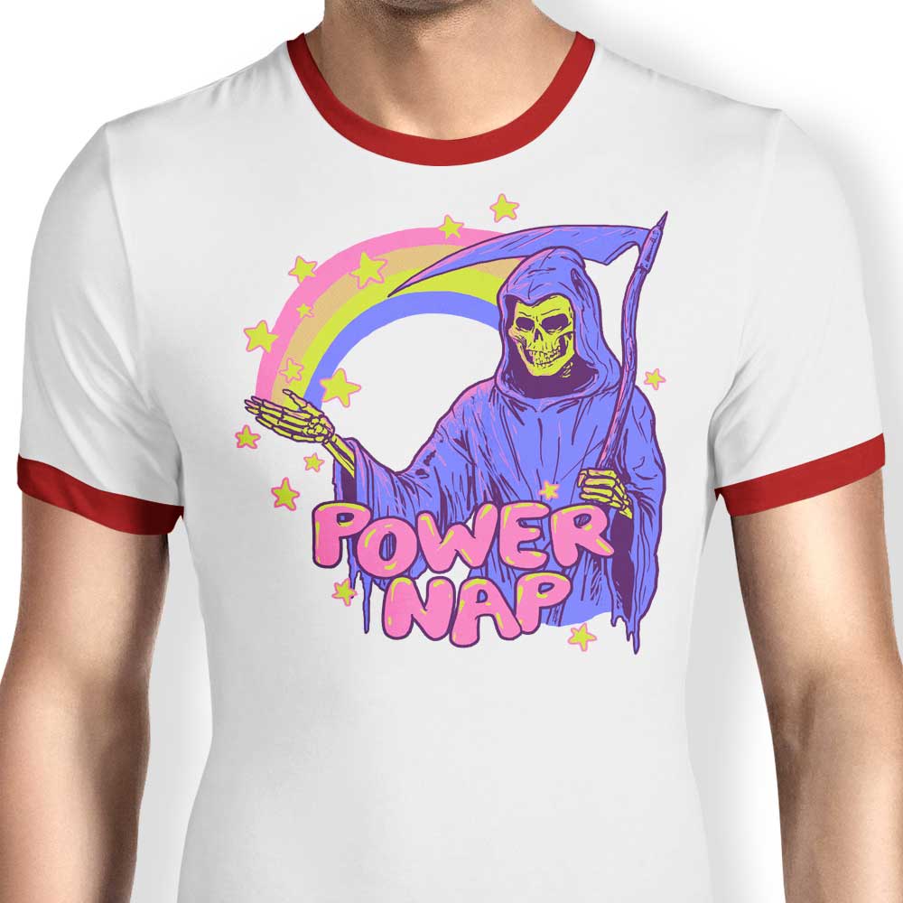 Comfortable Men's Power Nap Ringer T-Shirt in S - 4XL Sizes