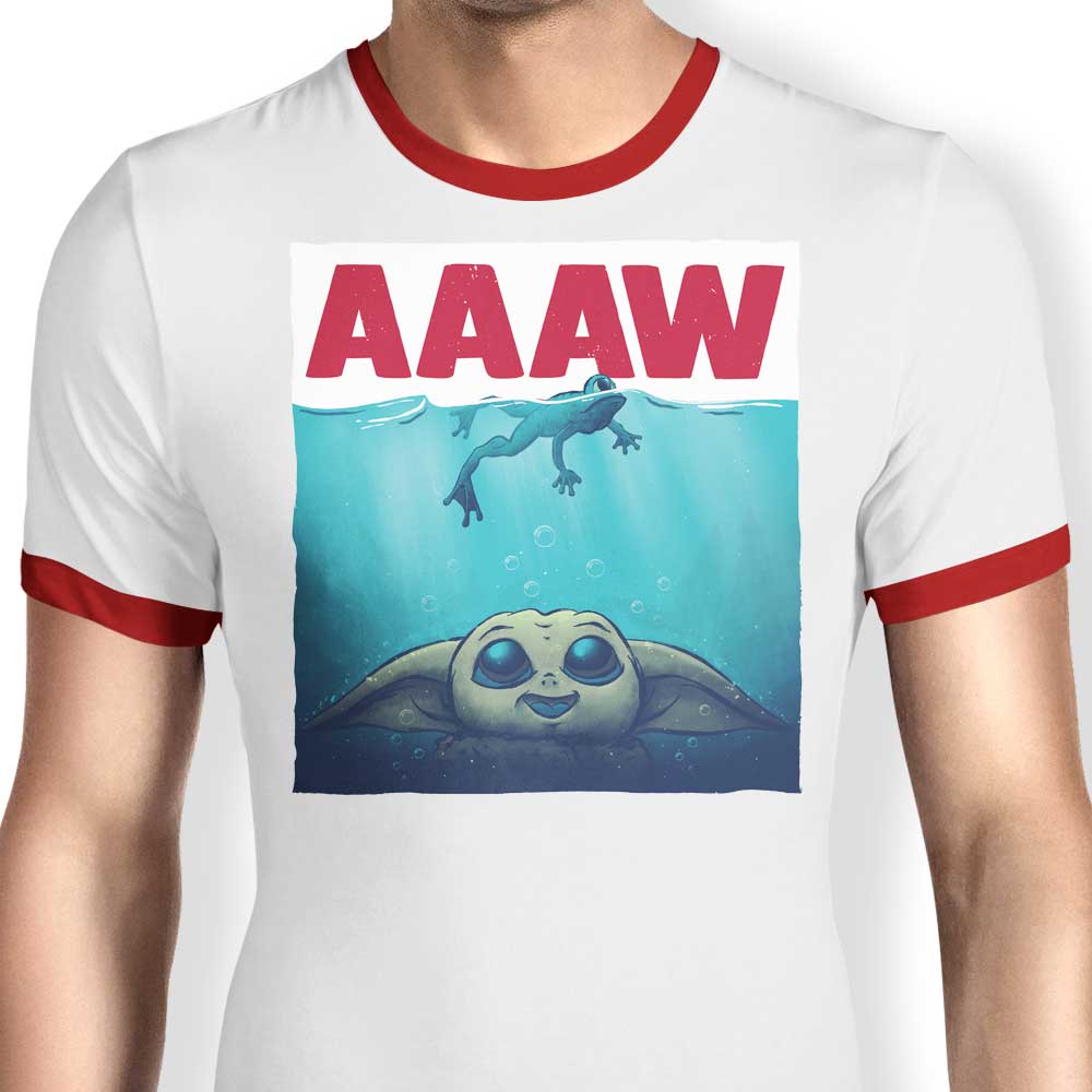 Teesgeex Men's Comfortable 100% Cotton Ringer T-Shirt - Aww Child Design