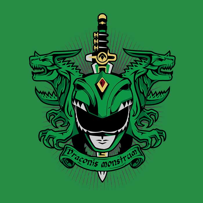 3/4 Sleeve Raglan T-Shirt - The Green Dragon Monster from Prime Premne Design