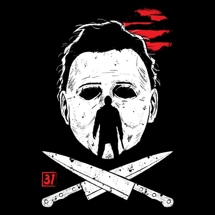Spooky Halloween Ink Men's Ringer Style Cotton T - Shirt